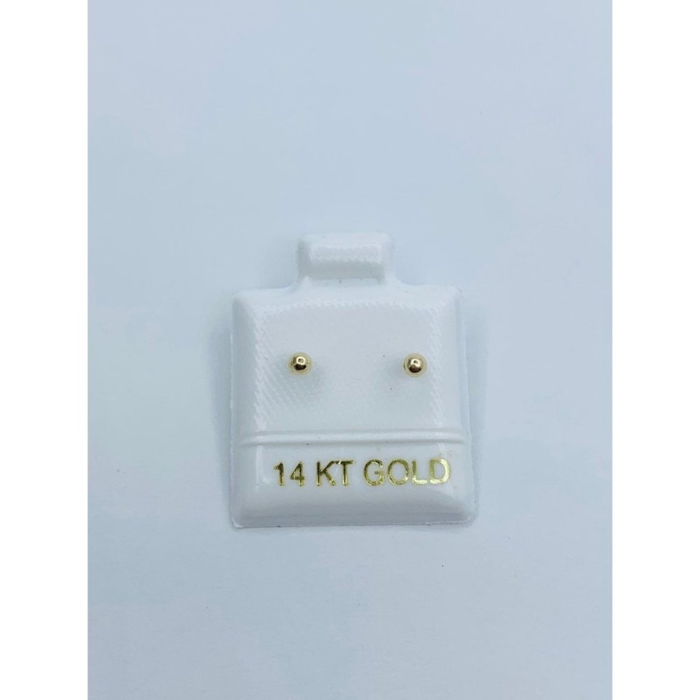 14k Gold earrings tiny balls 2.5mm - Arete bolita